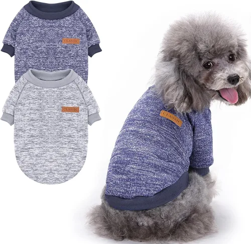 Miniatura 22 de Idepet Suéter clásico para perro, abrigo de vellón para perros pequeños, medianos, ropa cálida para perros y gatos, disfraces suaves para cachorros