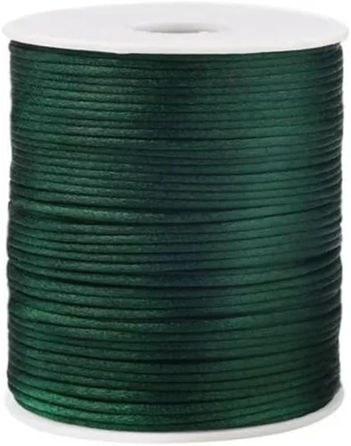 Miniatura 69 de 2.0 mm x 110 yardas de cordón de satén de nailon para abalorios, hilo trenzado para nudos chinos, rattail, macramé, pulseras, collares, fabricación