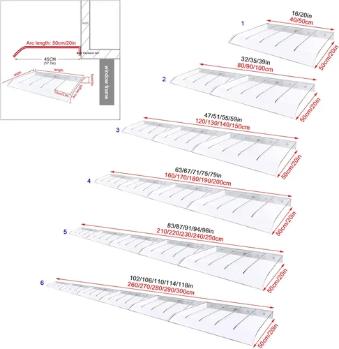 Miniatura 3 de Toldo invisible para ventana, toldo para puerta, toldo arqueado para puerta, toldo de entrada para patio al aire libre, cubierta moderna