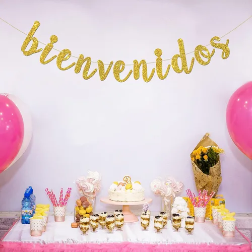 Miniatura 5 de Cartel de Bienvenidos - Decoración de fiesta mexicana de bienvenida - Cartel español para decoración de fiesta en el hogar - Suministros