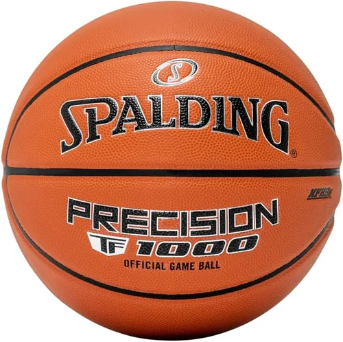 Miniatura 9 de Spalding Precision TF-1000 - Balones de baloncesto para interiores, cubierta acolchada de microfibra de agarre seco, aprobada por la escuela