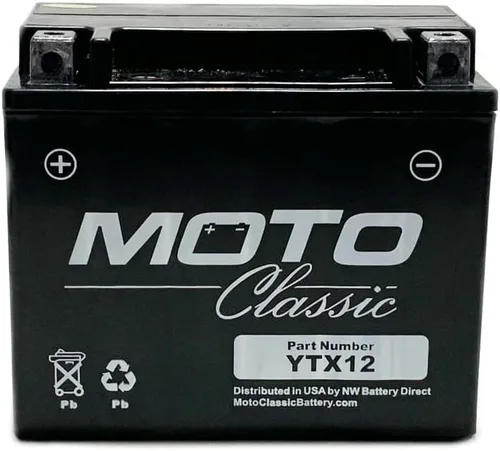 Miniatura 3 de MotoClassic YTX12 - Batería de repuesto sellada AGM de alto rendimiento de 12 V, 12 Ah, 220 CCA - Batería YTX12 - Reemplazo confiable