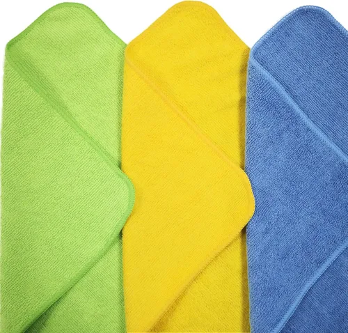 Miniatura 2 de POLYTE Paño de limpieza de microfibra, 12 x 16 pulgadas, azul, verde, amarillo, paquete de 24