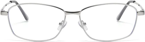 Miniatura 2 de LJCZKA Lentes rectangulares con bloqueo de luz azul para hombres y mujeres, marco de metal cuadrado, anteojos antifatiga ocular clásica