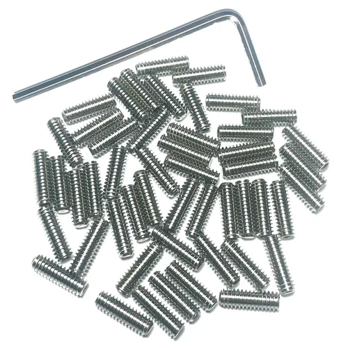 Juego de 50 tornillos de fijación 8-32 x 1/2 pulgada de acero inoxidable 304 con cabeza Allen hexagonal y cavidad hexagonal, con llave Allen de