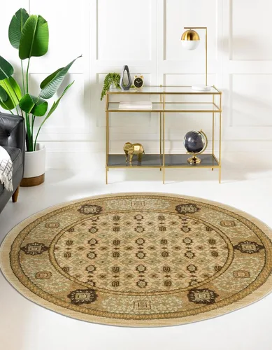 Miniatura 25 de Unique Loom Palace Collection - Alfombra de área Jefferson (2 pies x 3 pies 1 pulgada, rectangular, crema/caramelo)