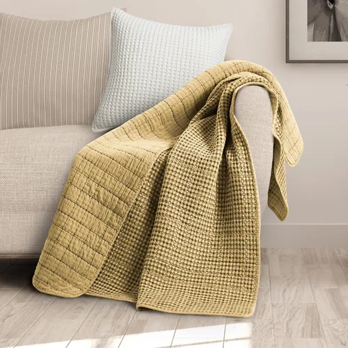 Miniatura 17 de Levtex Home - Colección Mills Waffle - Manta - Waffle de algodón Adobe - Tamaño de la manta 50 x 60 pulgadas.