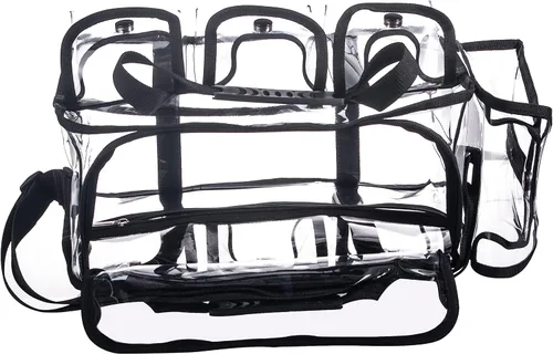 Miniatura 3 de Bolsa de maquillaje profesional de PVC transparente de gran apertura, bolsa de cosméticos para uñas, bolsas de belleza, organizador de herramientas