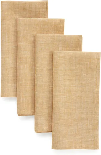 Miniatura 57 de Solino Home Athena - Juego de 4 manteles individuales cuadrados de lino natural claro de 14 x 14 pulgadas, manteles individuales 100 % lino puro