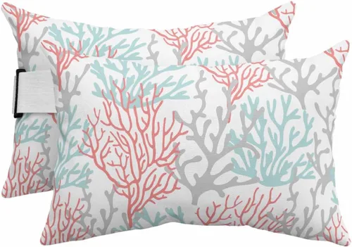 Miniatura 14 de PIEPLE Blue Flower - Almohada rectangular para reposacabezas para exteriores e interiores, 11 x 16 pulgadas, relleno de poliéster, impermeable