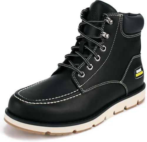 Miniatura 6 de Jacata Botas de trabajo para hombre Moc Toe Wedge Botas De Trabajo Para Hombre Soft Toe Antideslizante Construcción Industrial Botas de Cuero