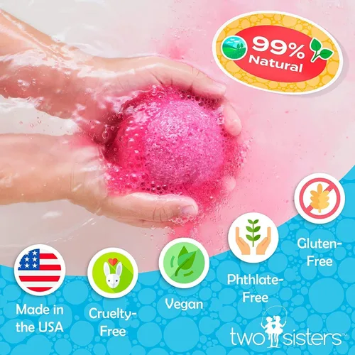 Miniatura 2 de Ninja - Bombas de baño para niños con juguete sorpresa en el interior (paquete de 6) - Bomba de burbujas rojas grandes y gaseosas, suaves y seguras