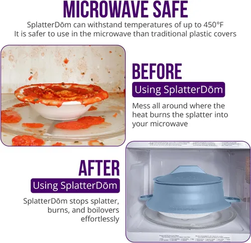 Miniatura 8 de L.I.Q - Protector de salpicaduras de silicona, se adapta a macetas de 8 y 10 pulgadas (20 y 9.8 in), apto para microondas y duradero, incluye tapa