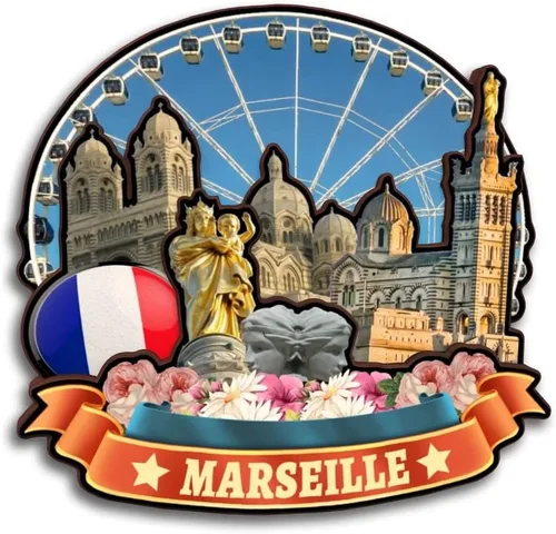 Miniatura 16 de Toulon Provence-Alpes-Cote d'Azur Francia - Imán para nevera Colección de madera 3D Madera hecha a mano recuerdos de la ciudad de viaje, imán
