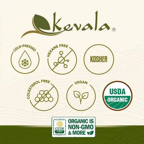 Miniatura 6 de Kevala Aceite de Oliva Extra Virgen Orgánico 1 gal, Aceite de Cocina Sin Gluten 128 oz Bulk, Cholesterol Free Oil Perfect for Baking and Frying