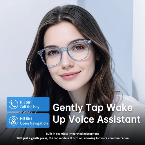 Miniatura 5 de Gafas inteligentes para mujeres y hombres, anteojos de audio Bluetooth con lentes que cambian de color, altavoces de sonido de oído abierto, carga
