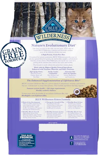 Miniatura 2 de Alimento seco natural para gatitos Blue Buffalo Wilderness, con DHA y ARA para apoyar el desarrollo del cerebro y los ojos, dieta alta en proteínas