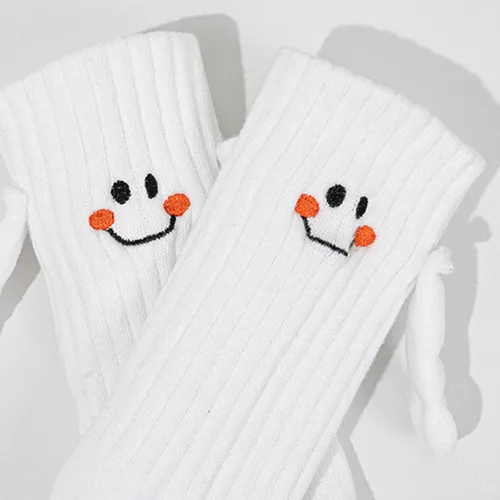 Miniatura 7 de Calcetines a juego para la familia, divertidos calcetines magnéticos de tubo medio, calcetines sonrientes para padres y niños