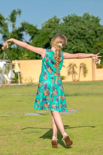 Miniatura 5 de Ahegao Vestidos florales sin mangas para niña, vestido de una pieza para la escuela casual de 4 a 13 años