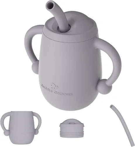 Miniatura 10 de Cuddle Campus Vasos para bebés de 7 onzas, [4 en 1] tazas para bebé, vaso de silicona inastillable, taza abierta para 6M, 6 meses, 6 a 12 meses, 1/1