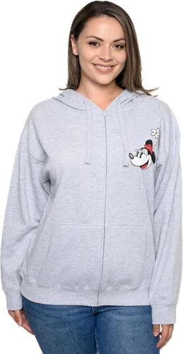 Miniatura 7 de Disney Sudadera con capucha para mujer con estampado de Mickey y Minnie Mouse y cremallera