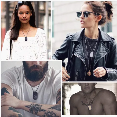 Miniatura 2 de U7 Collar con foto personalizada para hombres y mujeres, joyería de regalo personalizada de acero inoxidablechapado en oro, colgante de placa