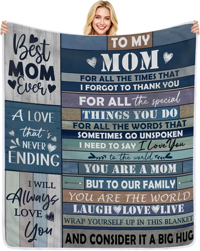 Manta de regalo para mamá, regalos para mamá para el Día de la Madre de las hijas, manta suave para mamás, regalo de cumpleaños para mamás
