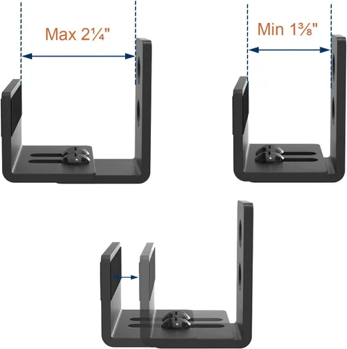Miniatura 6 de EaseLife Guía de piso inferior para puerta corrediza de granero, forma de U, distancia de ajuste flexible y ajustable, diseño inferior plano al ras