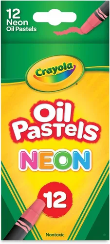 Crayola - Pasteles de aceite, colores neón surtidos, regalo para niños y adultos, 12 unidades