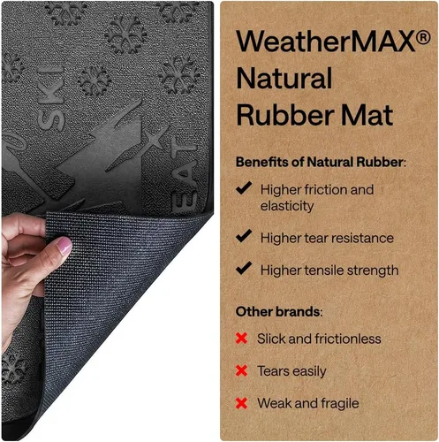 Miniatura 6 de Gorilla Grip - Tapete WeatherMax todoterreno 100% impermeable, caucho natural, resistente a manchas y decoloración, perfil bajo, interior y Grafito