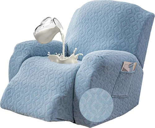 Miniatura 14 de Gennia Funda Impermeable para Sofá Reclinable, Fundas Elásticas para Sofá Reclinable con Bolsillos, Fundas Lavables para Sillón Reclinable Lazy Boy