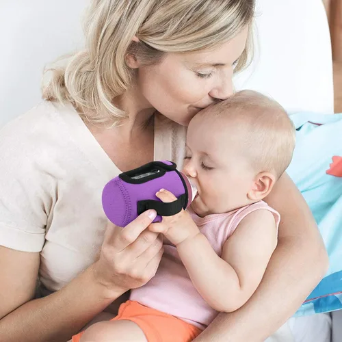 Miniatura 5 de Beautyflier Glass Baby Bottle Sleeve Covers for 9oz Nature Baby Bottles with Dual Handle, 3.8mm Thicken Heat and Cold Retention Baby Bottle Sleeve