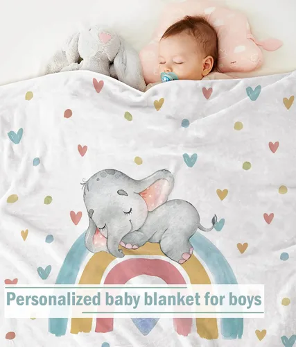 Miniatura 2 de Manta de Bebé Personalizada para Niños, Manta de Bebé Personalizada con Nombre Súper Suave Mantas con Nombre Personalizadas para Niños, Mantas