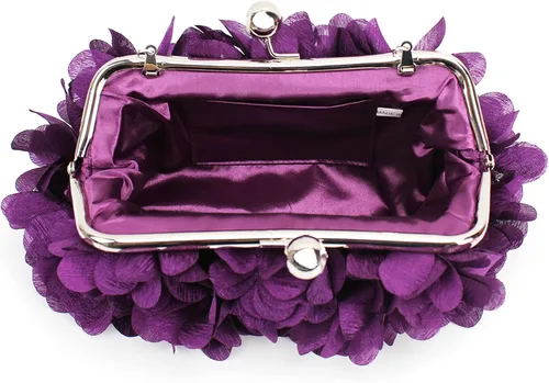 Miniatura 2 de Buddy - Bolso de mano de satén suave para mujer, con forma de rosa, para boda, fiesta