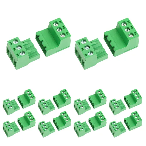Miniatura 10 de 10 pares de conectores de bloque de terminales de tornillo enchufables de 2 pines de 5,08 mm de paso con enchufe Phoenix para cable de 28-12AWG
