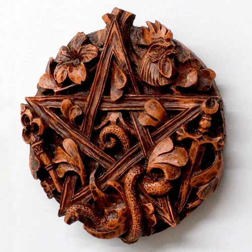 Miniatura 5 de Dryad Design Cimaruta - Placa de pared con diseño de pentáculo, Wiccan Pagan Italian Witchcraft Home Decor (acabado de madera)