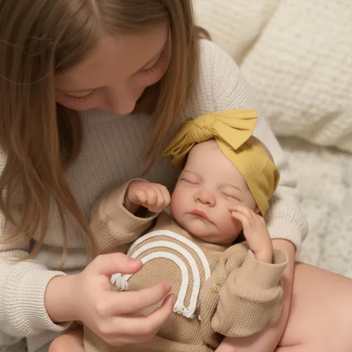 Miniatura 4 de iCradle Muñecas de bebé Reborn de 19 pulgadas, cuerpo suave, realista, muñeca de bebé recién nacido, muñeca de la vida real con ropa y biberones