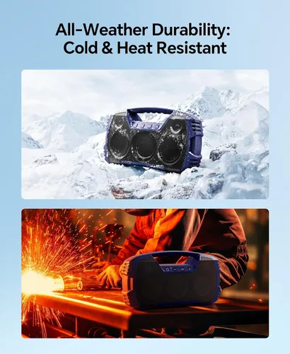Miniatura 6 de Houl Zallee Altavoz Bluetooth 5.0 con impermeabilidad IPX7, 40 W, portátil, inalámbrico, 32 h, estéreo, sonido alto, graves profundos, micrófono