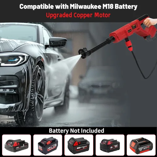 Miniatura 3 de Lavadora a presión inalámbrica para batería Milwaukee M18, Lavadora de energía portátil inalámbrica 1000PSI, Lavadora a presión manual para coche
