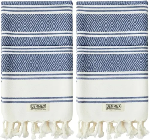 Miniatura 14 de DEMMEX Toallas de mano turcas de algodón orgánico certificado para baño, juego de 2, toallas de cocina y gimnasio, toallas de viaje compactas