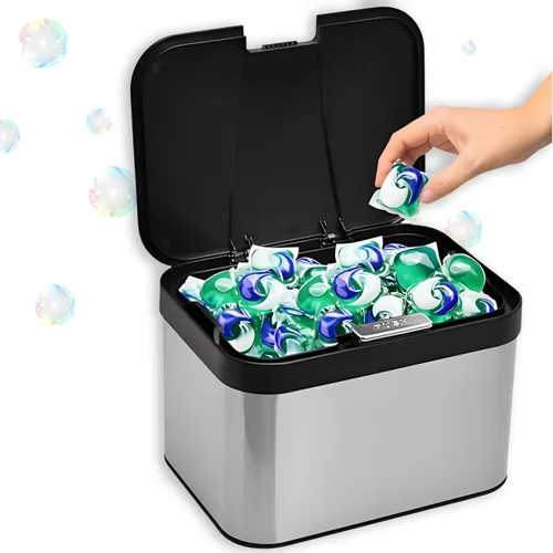 Miniatura 11 de Skywin TidyFriend - Contenedor de cápsulas de lavandería con tapa push-up, 11.4 x 11 x 5.9 pulgadas, almacenamiento hermético mantiene las cápsulas