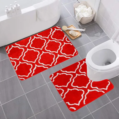 Miniatura 75 de YHF - Alfombras de baño de 20 x 32 pulgadas, extra gruesas y suaves, de microfibra peluda, lavables a máquina, alfombras de baño absorbentes, tapete