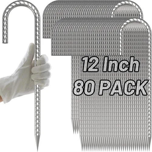 Miniatura 9 de AAGUT Juego de 8 estacas para trampolín de 16 pulgadas, kit de anclaje de amarre para trampolín de 3/8 pulgadas, resistente al viento, accesorios