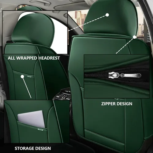 Miniatura 3 de Fundas de Asiento de Automóvil de Lujo, Impermeables, Suaves, Transpirables, de Cuero PU, Funda de Asiento con Bolsillos de Almacenamiento, Se