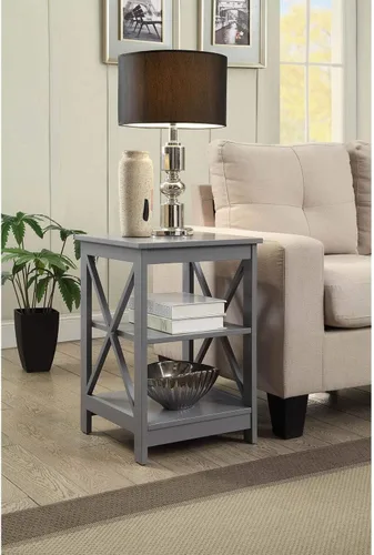 Miniatura 2 de Convenience Concepts Oxford Mesa Auxiliar 15.75" - Mesa Moderna de Sala de Estar con Estantes de Almacenamiento, Mesa Auxiliar de Noche Transicional