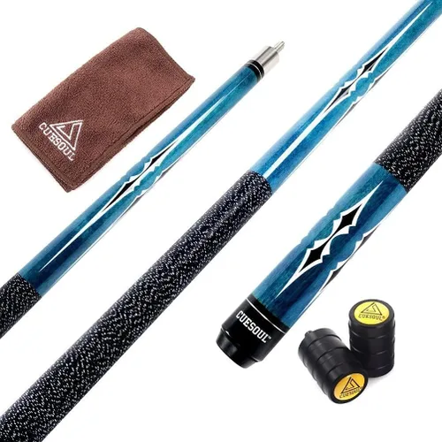 Miniatura 10 de Cuesoul Juego de taco de billar de madera de arce de 58 pulgadas, 19 oz/20 oz, punta de 11.5 mm/13 mm [peso ajustable] 19oz-Marrón sin estuche