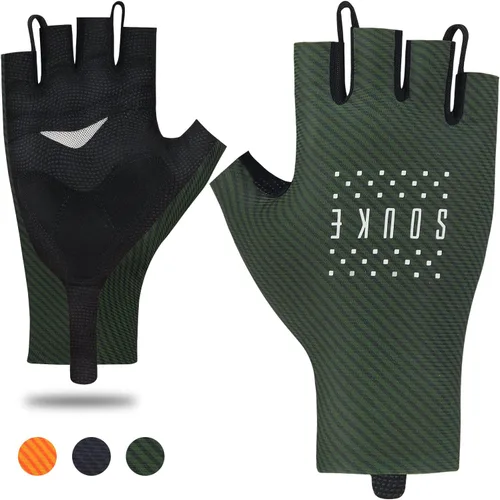 Souke Sports Guantes de ciclismo para bicicleta de carretera, ligeros, acolchados, guantes de medio dedo, para ciclismo, ciclismo, transpirables,
