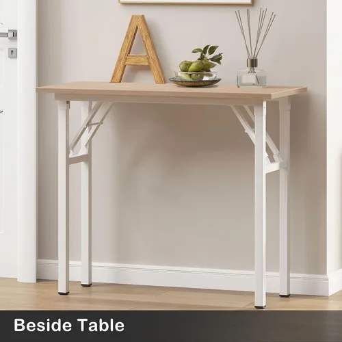 Miniatura 8 de Need AC5AW - Escritorio pequeño plegable, resistente y robusto para computadora, oficina en casa, dormitorios y espacios pequeños, no requiere Roble