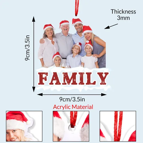Miniatura 2 de Adorno personalizado para tu foto, adornos de Navidad con foto personalizada, adorno familiar personalizado, regalo para árbol de Navidad, chimenea