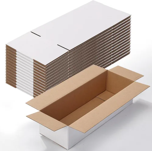 Miniatura 15 de Calenzana Juego de 40 Cajas de Envío 8x6x6, Caja de Cartón Corrugado Blanco para Envío, Embalaje de Regalos, Pequeña Empresa